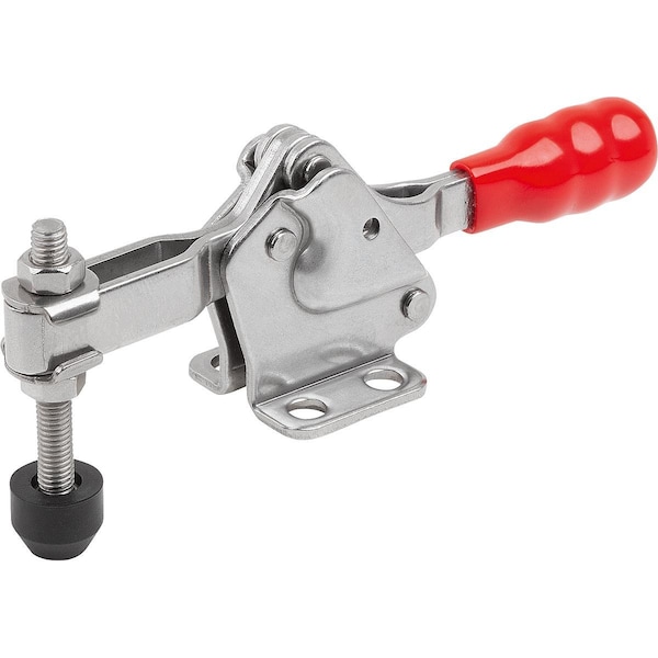 Kipp Toggle Clamp, Horizontal Foot, Std, F2=1000, Adjustable Clamping Spind M05X40, Stainless Bright, K1241.11000 - main